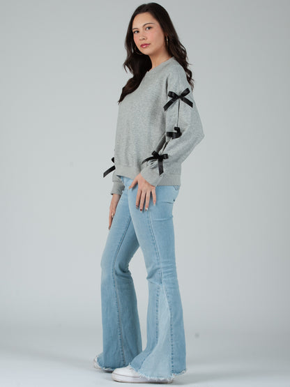 Women's Sweatshirt with Bow Sleeves