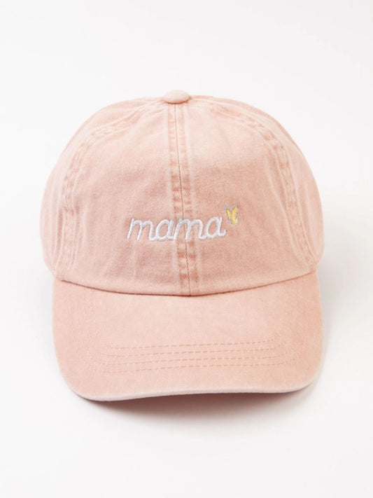 'MAMA' BASEBALL CAP-DENIM PINK