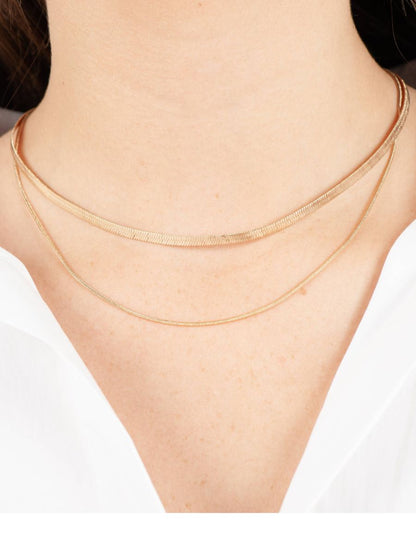 DUO LAYER SNAKE CHAIN NECKLACE