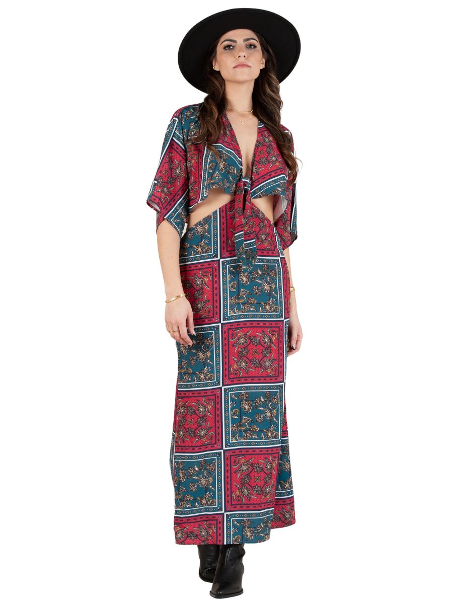 PATCHWORK MAXI DRESS