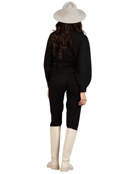 ELLIE KNIT JOGGER SET-BLACK