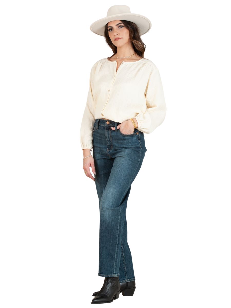 MELISSA BUTTON DOWN-IVORY