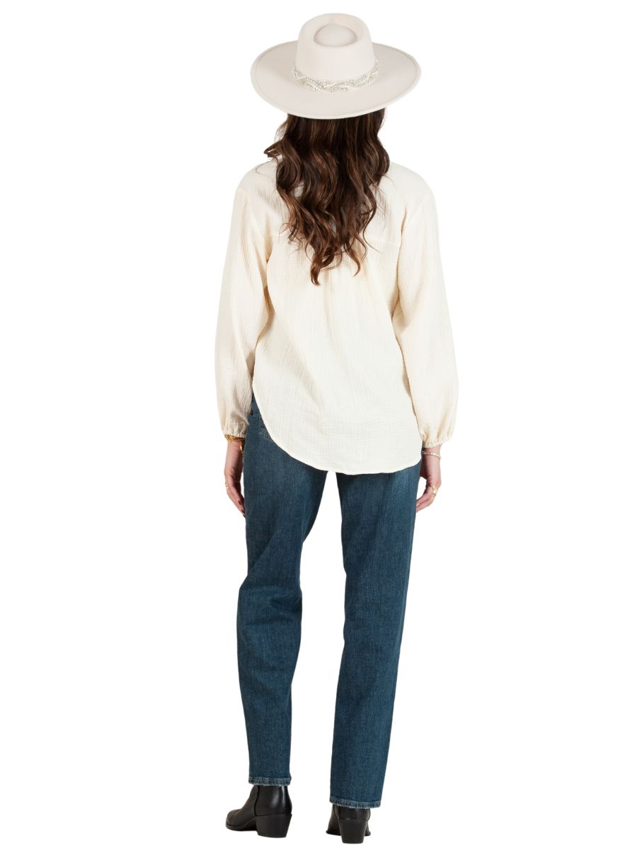MELISSA BUTTON DOWN-IVORY