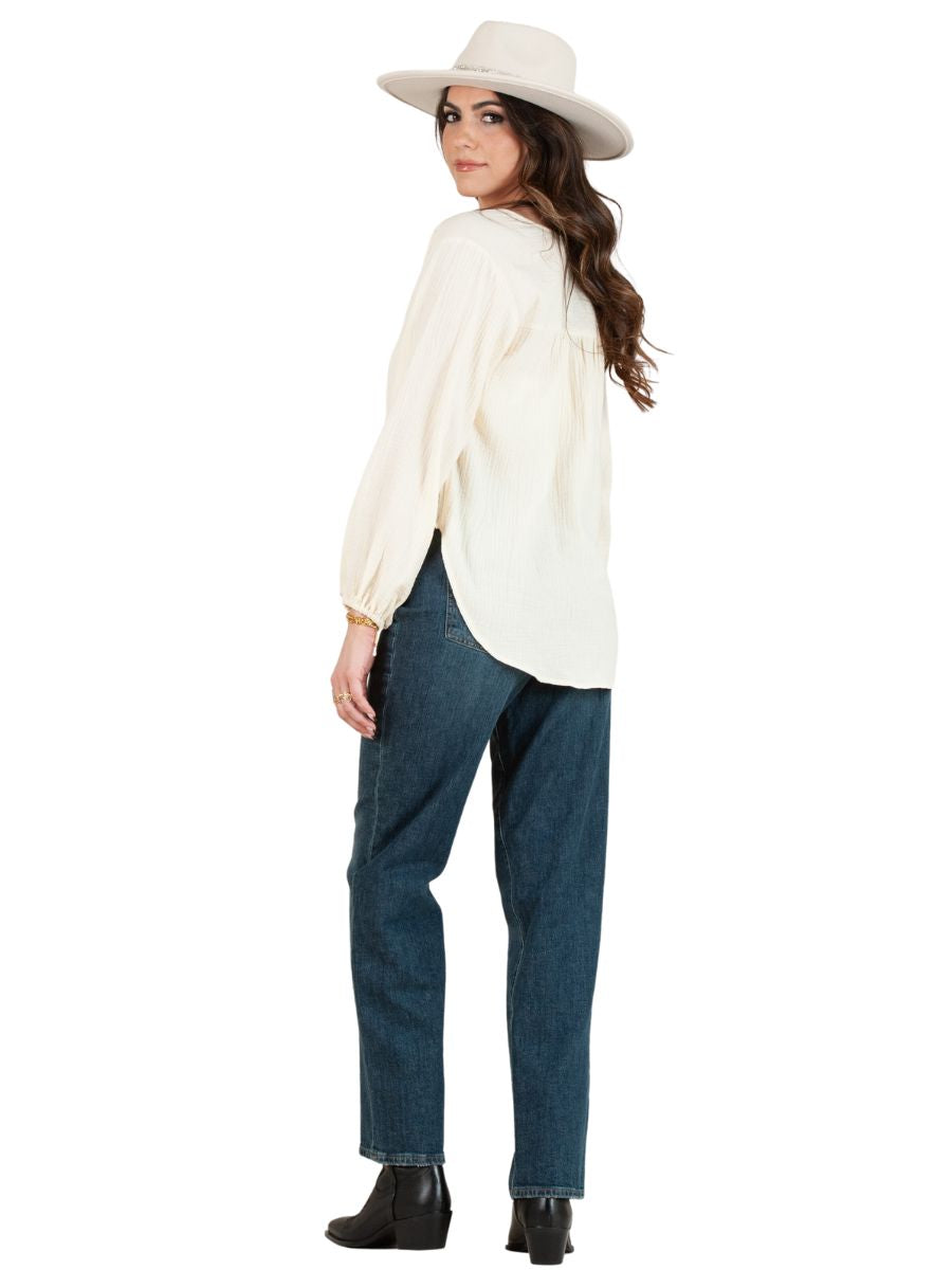 MELISSA BUTTON DOWN-IVORY