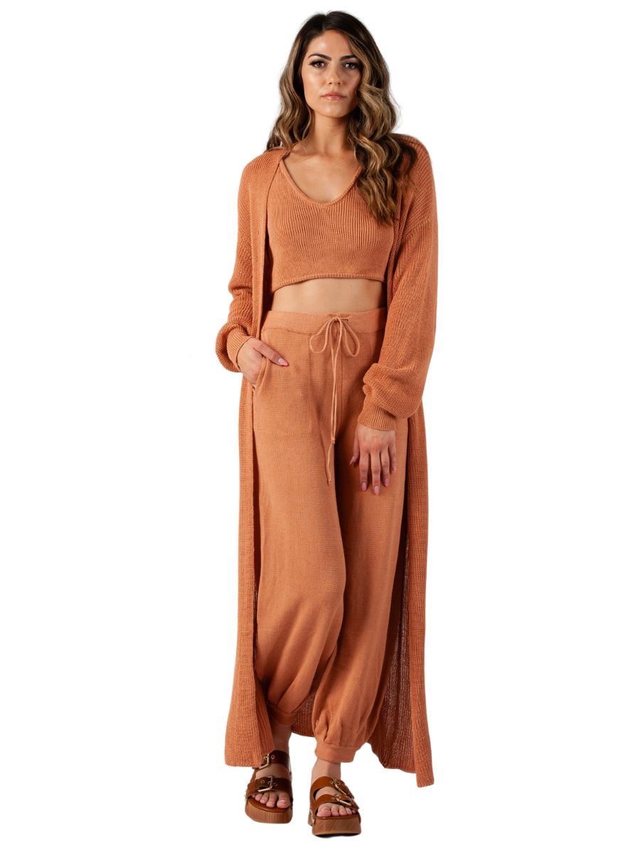 MAIA KNIT DUSTER-CLAY