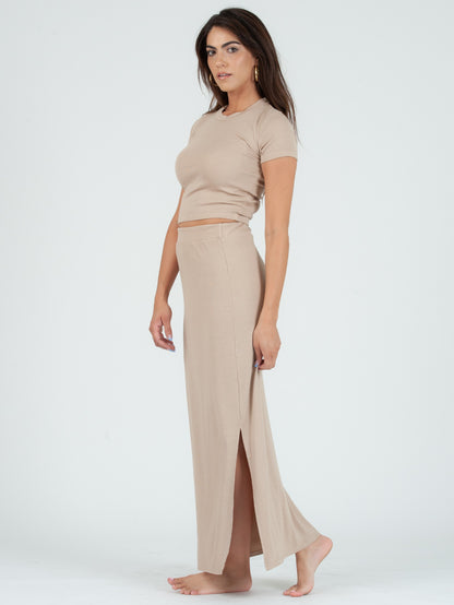 KENDALL PENCIL SKIRT-SAND
