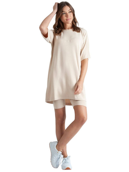 MONICA JERSEY SHORTS-MILK TEA