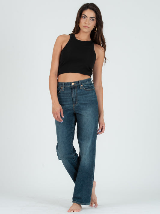 ALI CROPPED RACERBACK TANK-BLACK