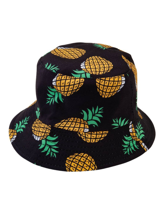 DOLE PINEAPPLE BUCKET HAT-BLACK