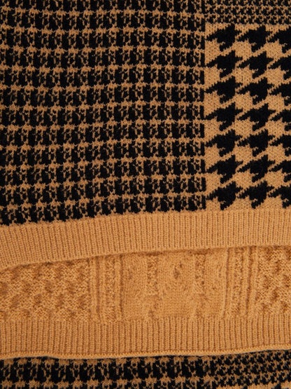 STREIF HOUNDSTOOTH SCARF-CAMEL/BLK