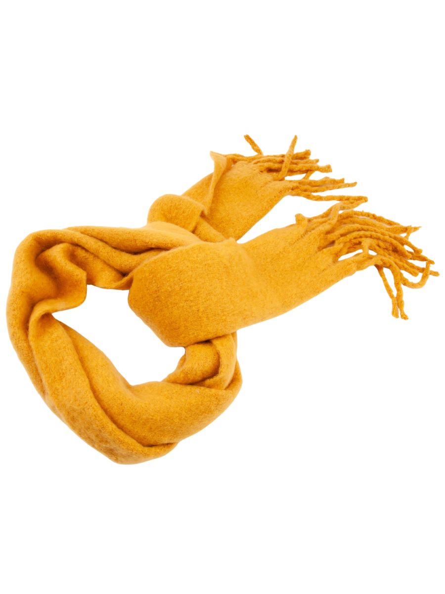 PISTA THICK KNIT SCARF-MUSTARD