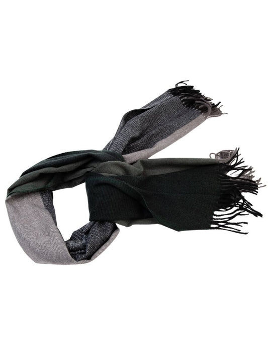 SQUAW VALLEY HERRINGBONE TEXTURED MIX SCARF-GRN/GREY