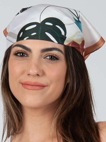 CHER SATIN SCARF-PALM