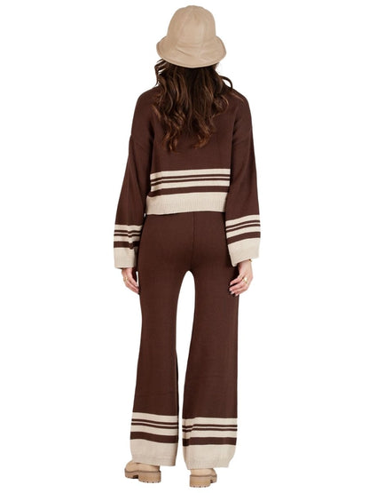 CHEYENNE SWEATER TOP AND PANT SET-COCO BEIGE