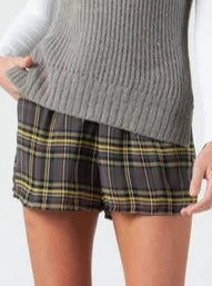 LONDON PLAID SHORTS-GREY PLAID