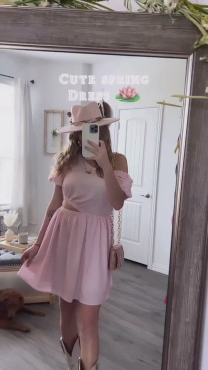 JENNA CUTOUT DRESS-B.PINK