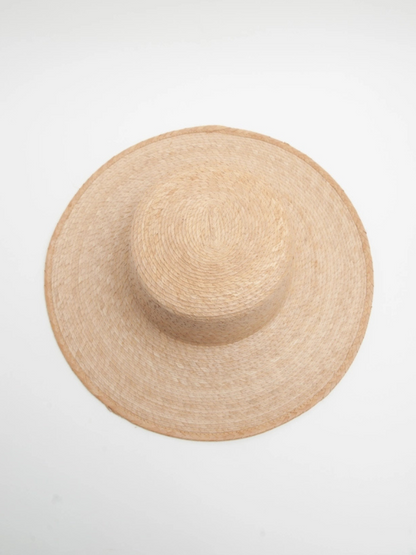 Women's Straw Wide Brim Boater Hat