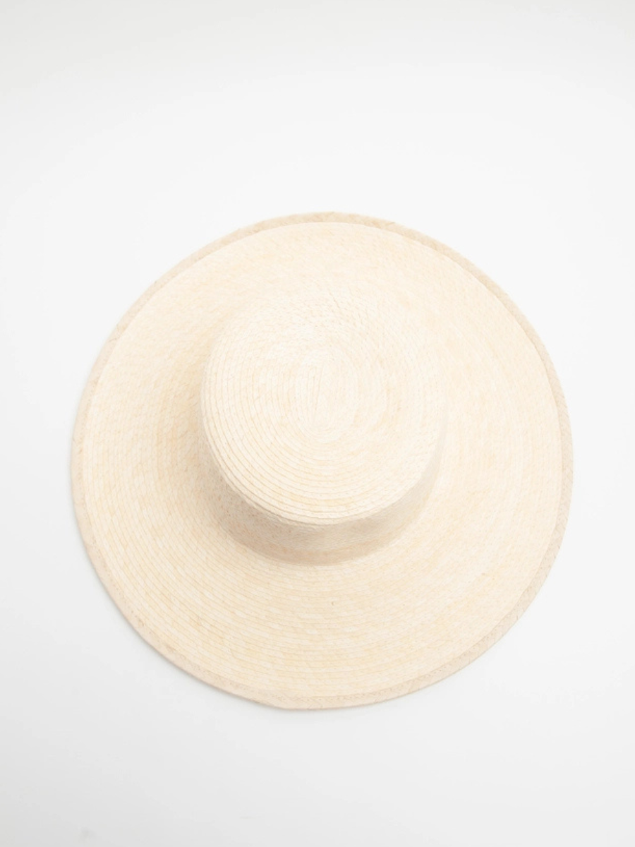 Women's Straw Wide Brim Boater Hat