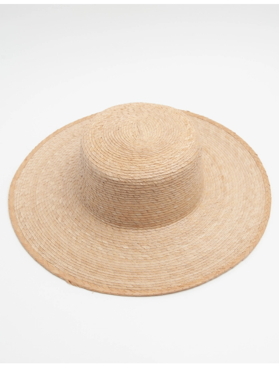 Women's Straw Wide Brim Boater Hat