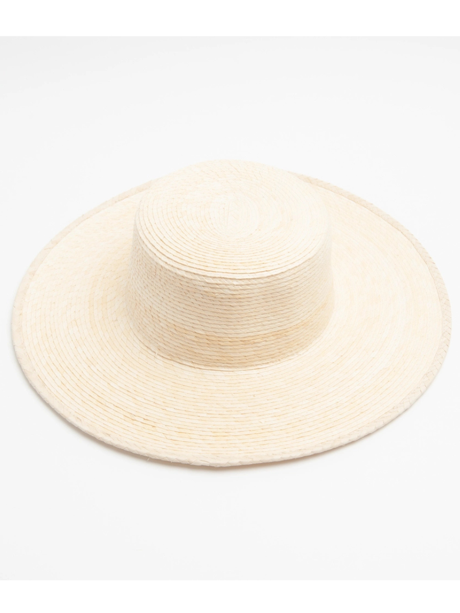 Women's Straw Wide Brim Boater Hat