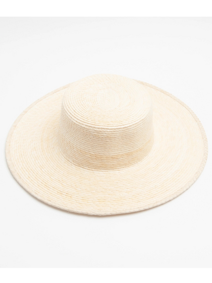 Women's Straw Wide Brim Boater Hat