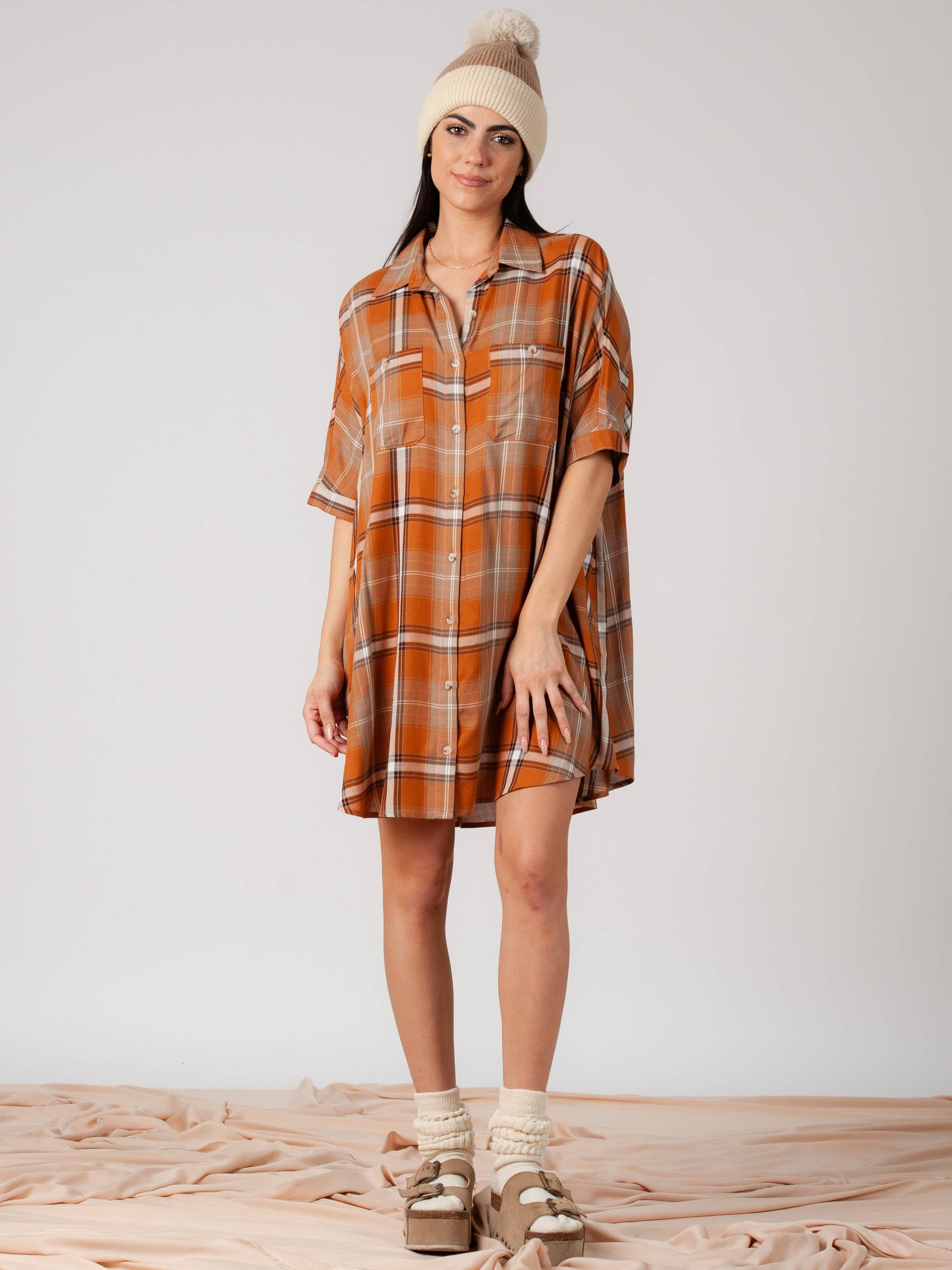 PLAID SHIRTDRESS