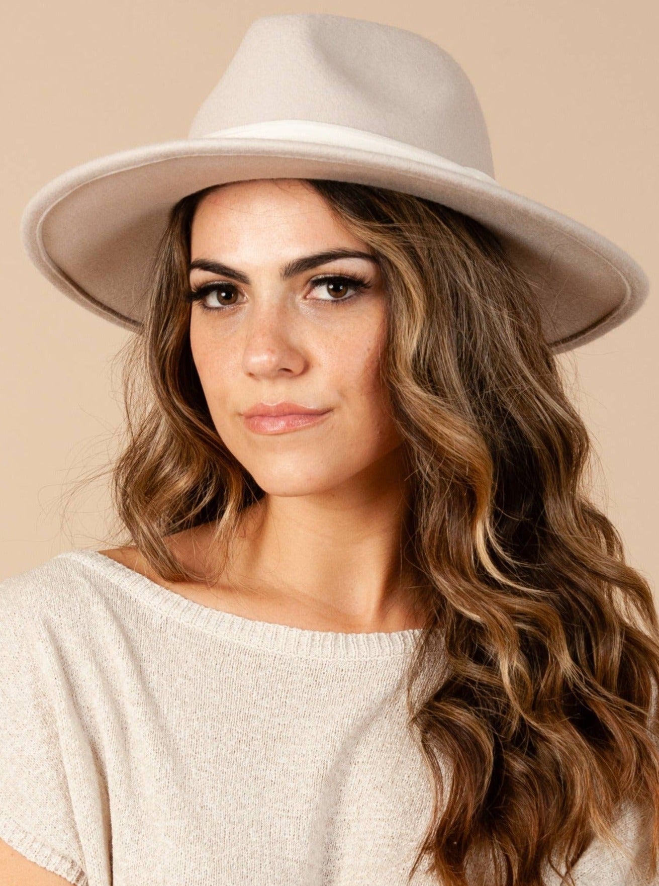 LOVELY WOOL FEDORA-PEARL