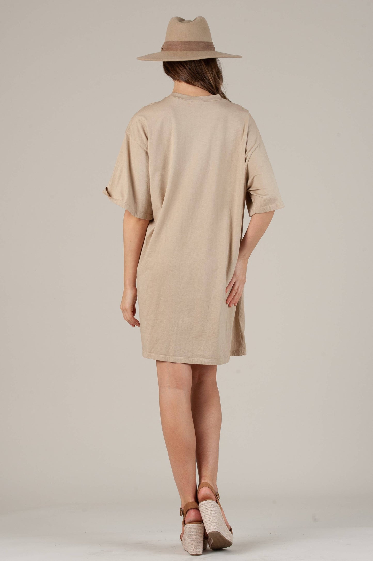 FREEDOM T-SHIRT DRESS-NATURAL