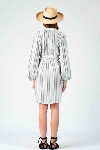 BAILEY SHIRT DRESS-OCEAN STRIPE