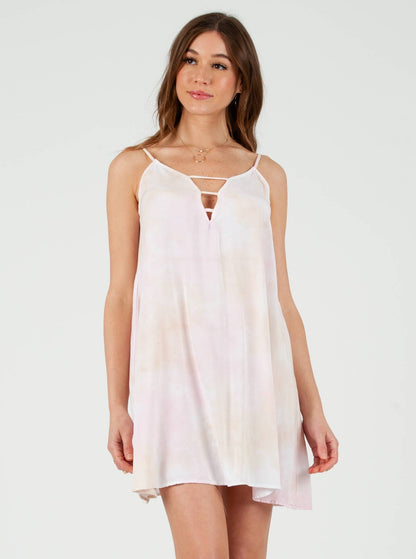 LANNA TIE DETAIL SLIP DRESS - COTTON CANDY