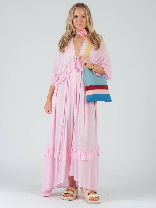 PINK BOHO MAXI DRESS