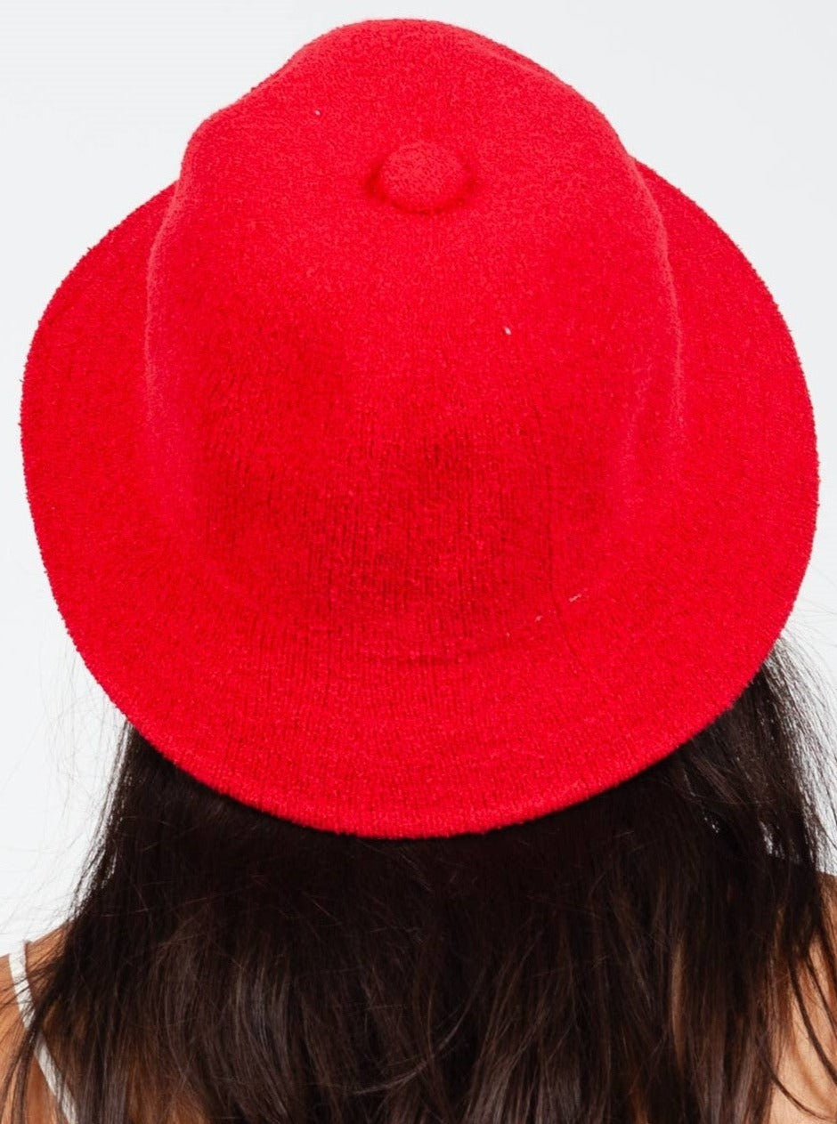 RED BUCKET HAT