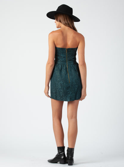 ISLE STRAPLESS DRESS-EMERALD