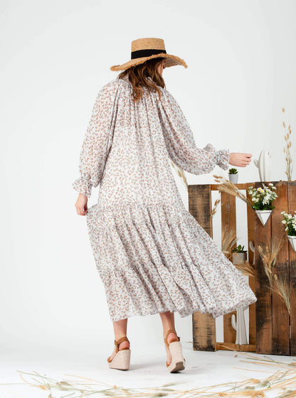 BELLEROSE MAXI DRESS-D BLUE FLORAL
