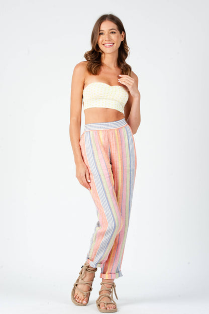 STRAPPY BACK BANDEAU-LIME DOT