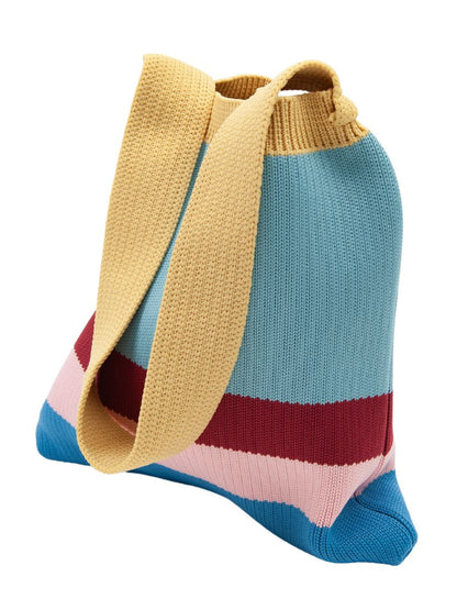 BIBLIO KNIT TOTE BAG-BLUE