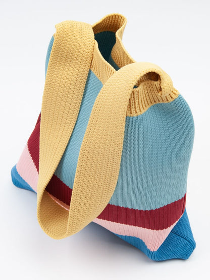 BIBLIO KNIT TOTE BAG-BLUE