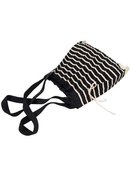 ACCORDION KNIT TOTE BAG-BLACK