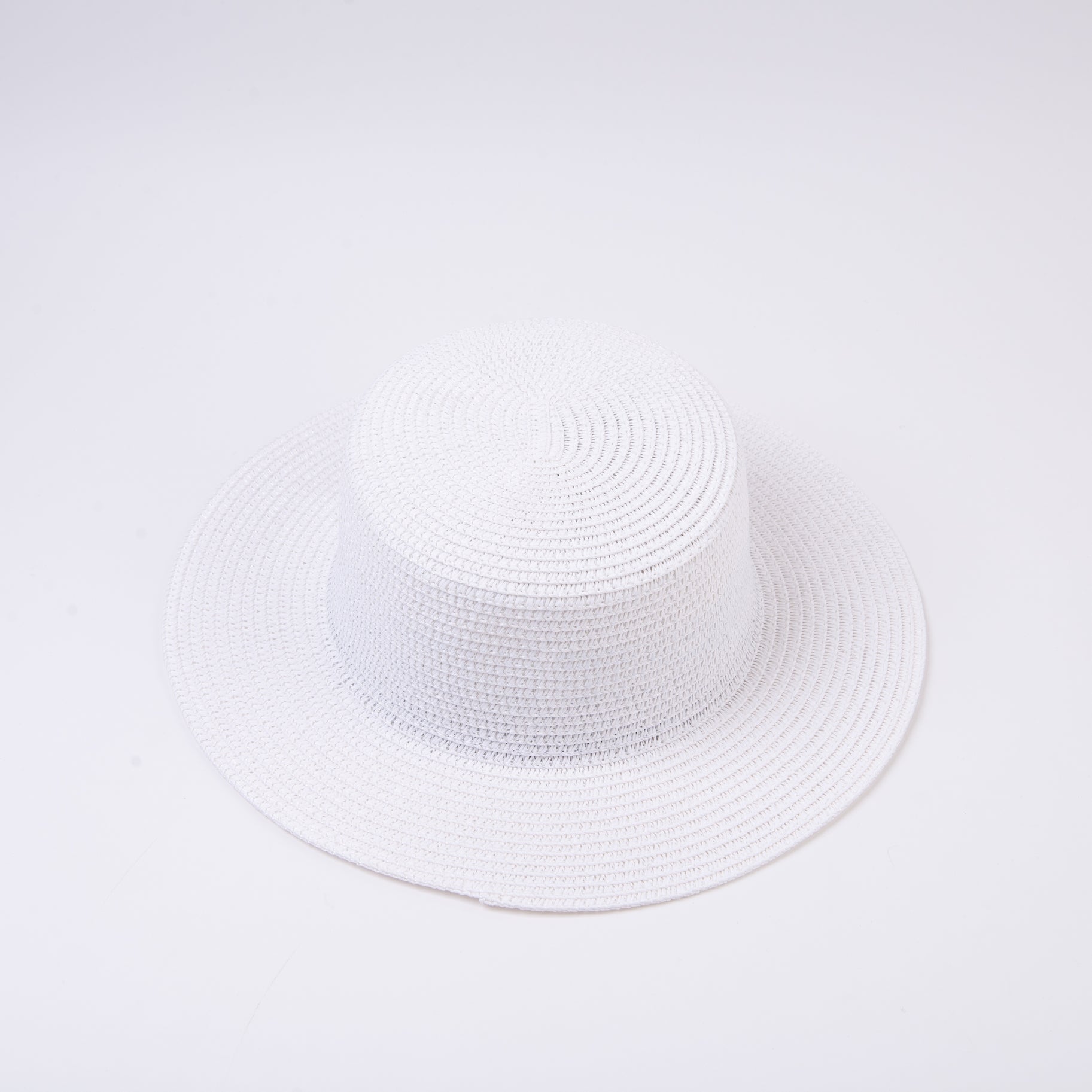 STRAW WHITE BOATER HAT