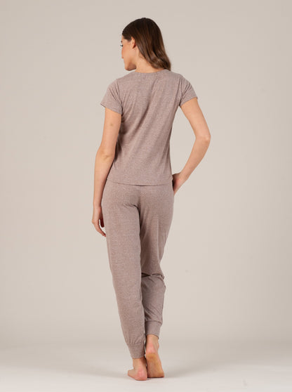ASHERA TEE & JOGGER SET-TAUPE