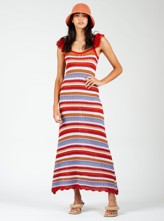 STRIPED CROCHET DRESS