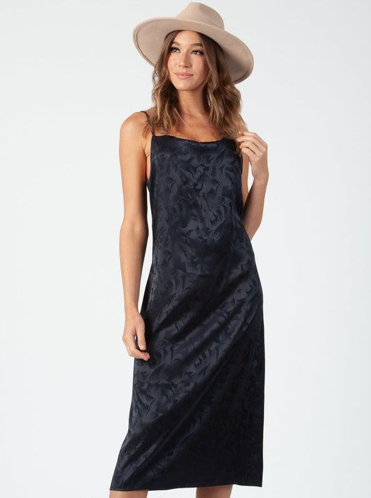 ROBIN BIAS CUT MIDI DRESS-NAVY