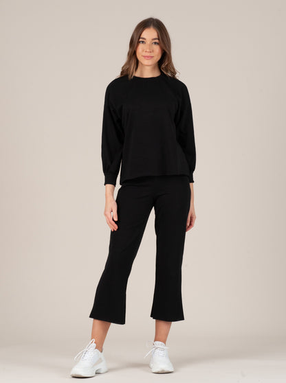 AUBRETTE SWEATPANT SET-BLACK SLUB