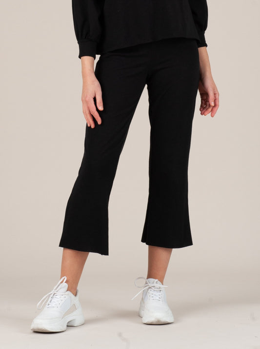 AUBRETTE CROPPED SWEATPANT-BLACK SLUB