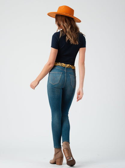 Women's Knit Ribbed Front Twist Top