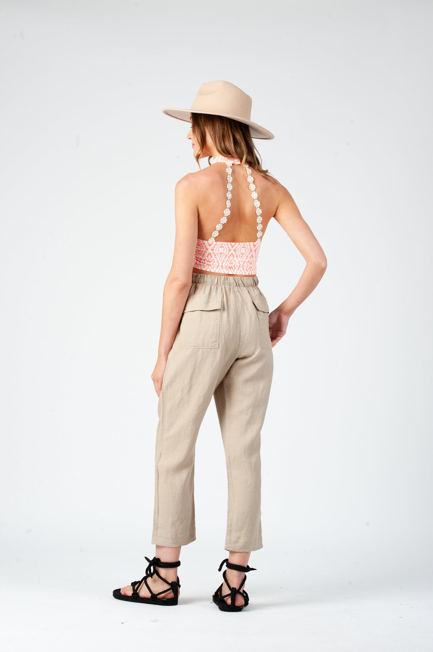 DAISY STRAPPY BACK CROP TOP-MOLTEN GEO