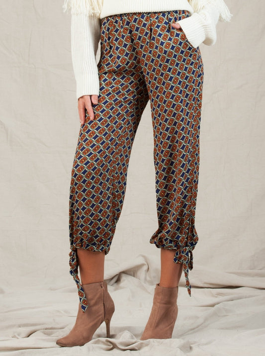 BOHO LOUNGE PANTS-COBALT/ORANGE