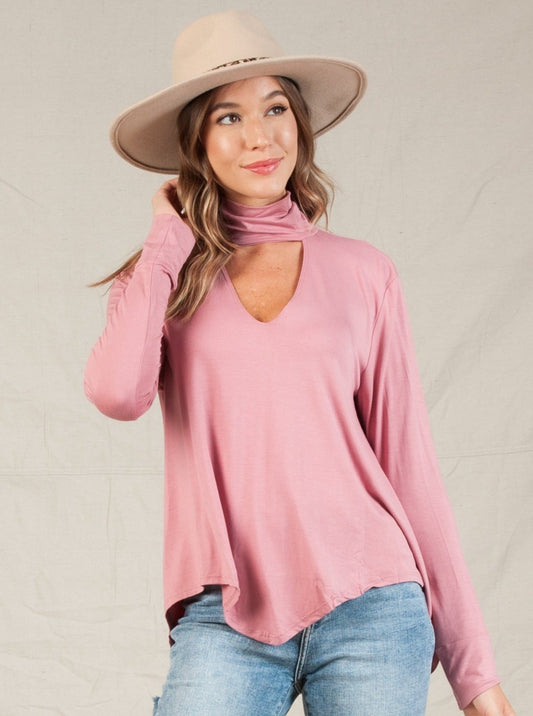 ELSA TURTLE NECK CUTOUT TOP