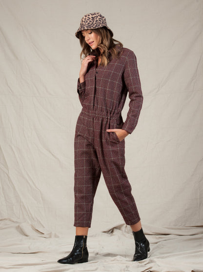DYLAN JUMPSUIT-AUBURN TWEED
