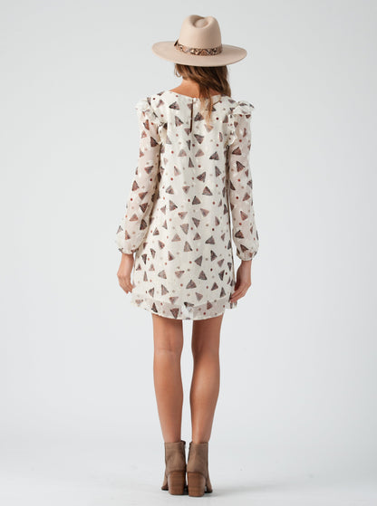 SANGIOVESE SHIFT DRESS-CREAM FEATHER